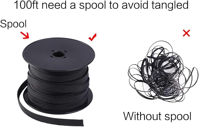 Keco 100ft – 3/4 inch PET Braided Expandable Cable Sleeve – Wire Sleeving - Image 7