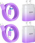 Phone 15 Charger Fast Charging,30W USB C Wall Chargers,Phone 15 Pro Max Charger Block &10FT Long USB C Cable Cord for Phones 15/15 Pro Max/15 Pro/15 Plus/Pro 12.9,S24 Ultra Plus,Purple Gradient