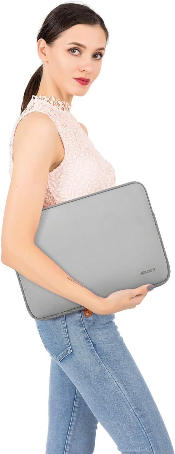MOSISO Laptop Case 13.3 inch, 13-13.3 inch Laptop Sleeve Bag Compatible with MacBook Air/Pro 13/Pro 14 M5 M4 M3 M2 M1, HP Dell ASUS Lenovo, Neoprene Computer Sleeve Bag with Small Case, Light Gray