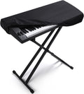 61 Keys Piano Keyboard Dust Cover, Adjustable Electric Piano Keyboard Covers for Digital Electric Pianos, Full Cover Elastic Lock Music keyboard Protector Cover - Black
