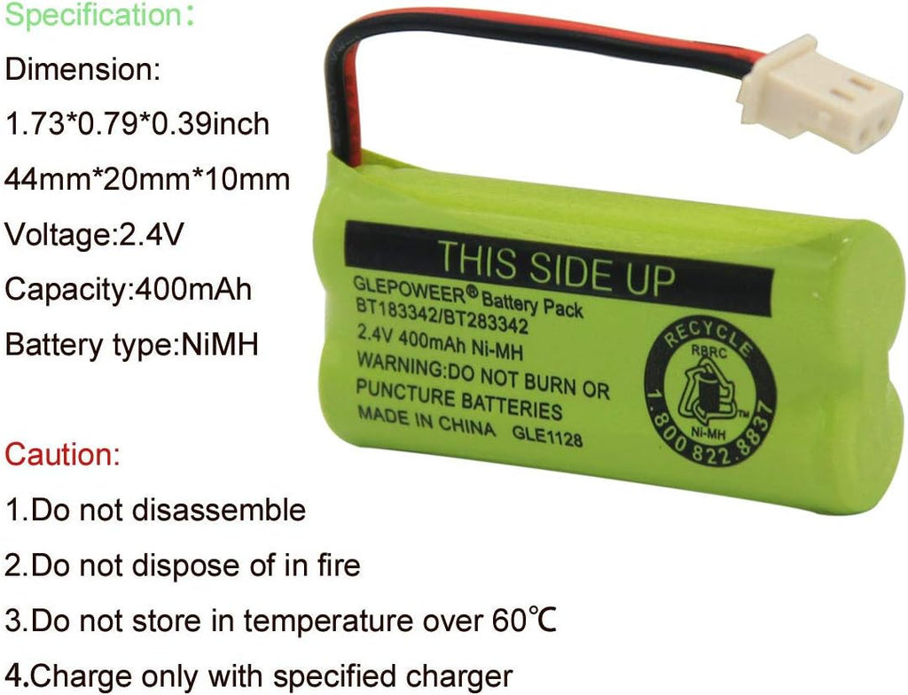 BT183342 BT283342 BT166342 BT266342 BT162342 BT262342 Battery Compatible with CS6114 CS6419 CS6719 EL52300 CL80111 Cordless Handset Phone (Pack of 3)