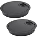 2 Pcs Desk Grommet 3-1/8" / 80 mm, Desk Cord Hole Cover, Cable Grommet Metal Zinc Alloy Materilal, Desk Hole Grommet for Home & Office Pc, Detachable Cable Cord Organizer-Flat Black