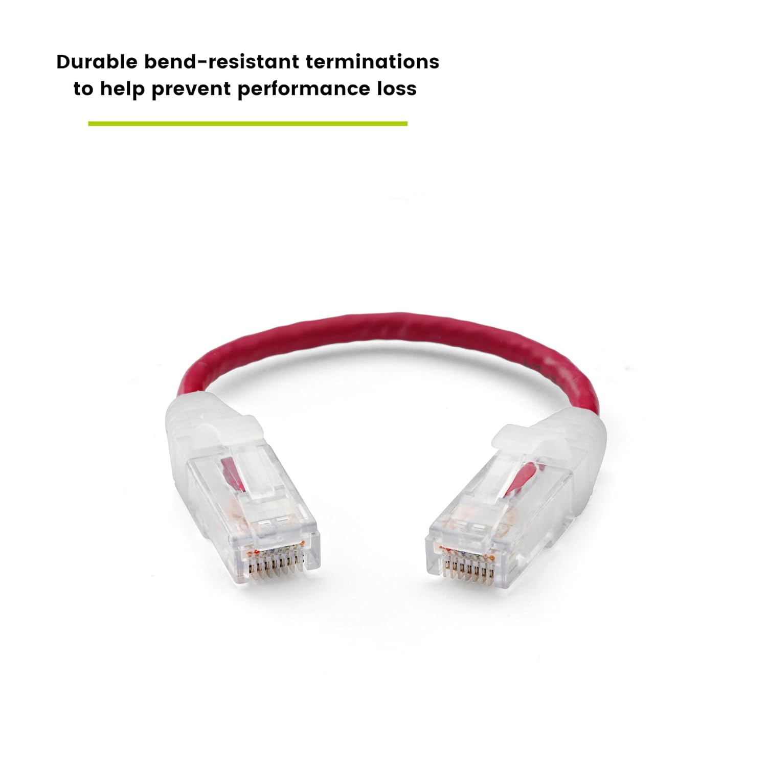TRUECABLE Cat6 Component Rated Patch Cable, Unshielded (U/UTP), 6in, Red, 28AWG Solid Copper, Snagless 10G High-Speed Ethernet Cable, PoE++ 4PPoE 100W, UL Listed, RoHS-3, 1 Pack