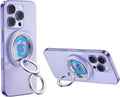 SYNCWIRE Magnetic Phone Ring Holder for MagSafe, 360° Rotation Dual Sided Magnet Grip Cell Phone Ring Stand Finger Kickstand Compatible with iPhone 16 15 14 13 12 Pro Max fits MagSafe - Purple
