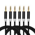 3.5mm Nylon Braided Stereo Audio Cable,(3 Pack) 4.9ft/1.5m Male to Male Aux Cord Audio Cord Compatible iPhones, iPads and Other 3.5mm DC Plug Port Device (Black)