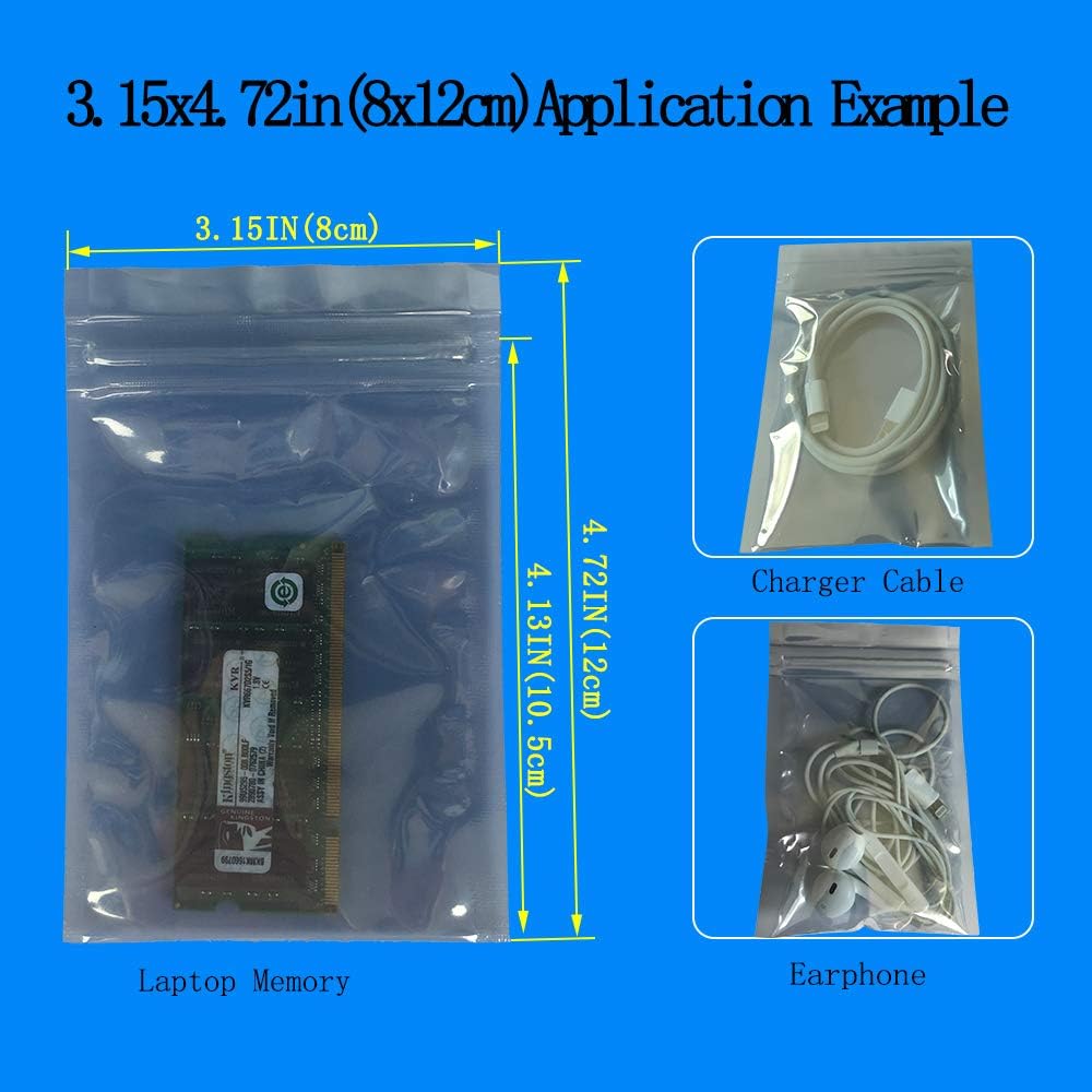 Premium ESD Shielding Bags, 120pcs Mixed Sizes Anti Static Resealable Bags for 3.5 & 2.5 Devices