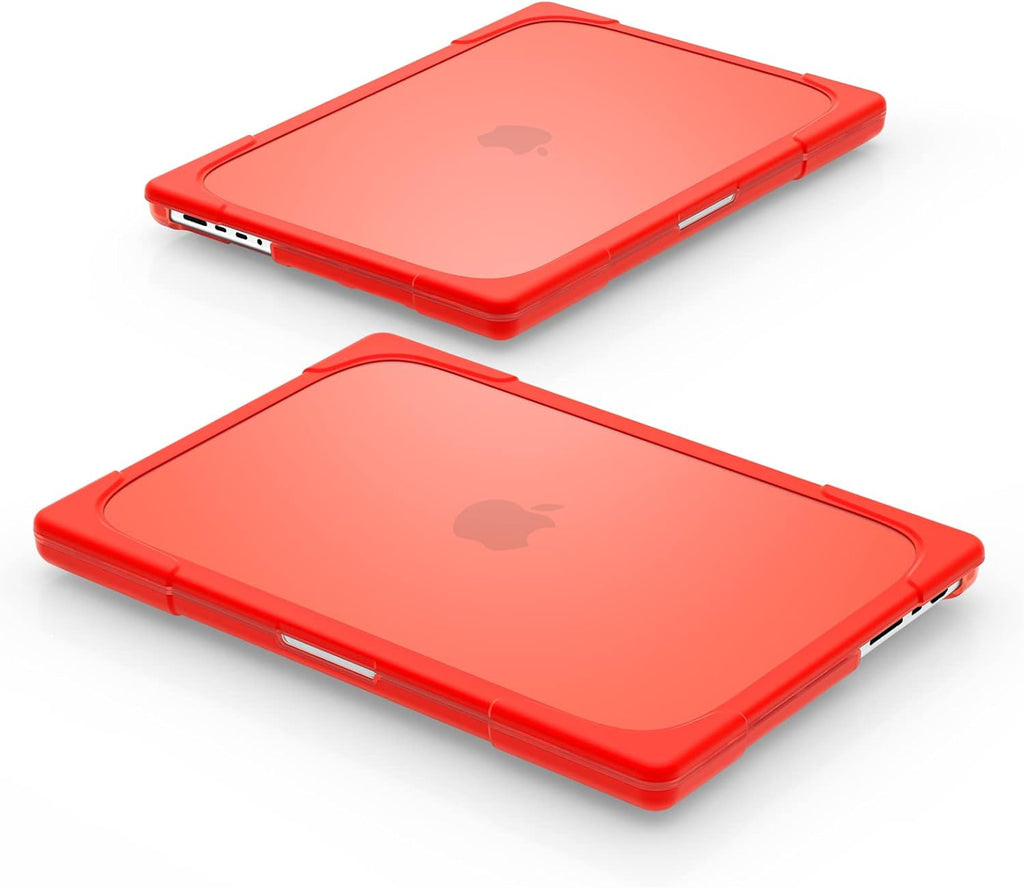 Batianda Compatible with New MacBook Pro 16 inch Case 2024 M4 Chip 2023 2021 Release with M3 M2 Pro Max, Heavy Duty Protective Plastic Hard Shell with Fold Kickstand & Keyboard Cover Protector, Red