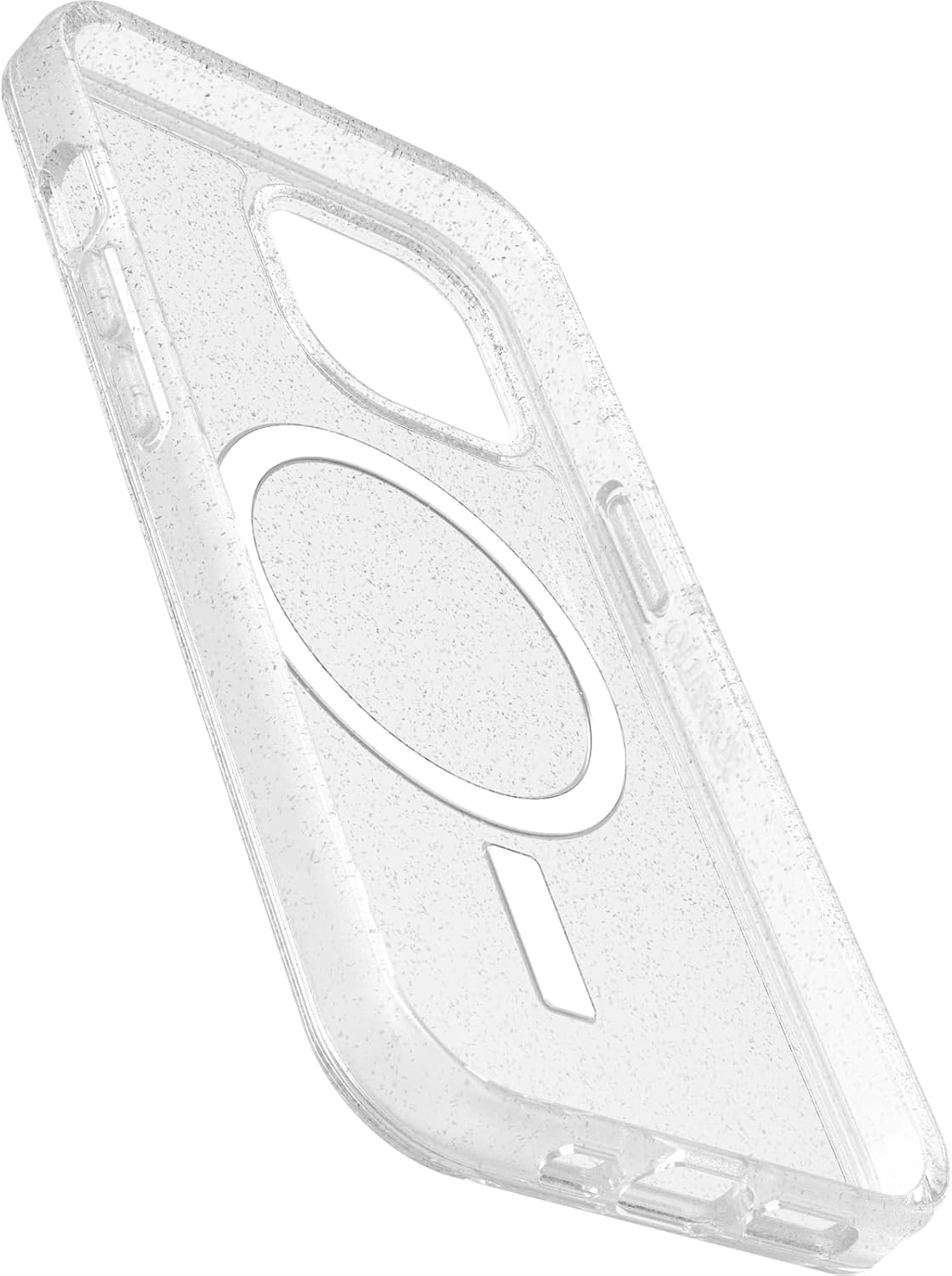 OtterBox iPhone 15, iPhone 14, and iPhone 13 Symmetry Series Clear Case - Stardust (Clear/Silver), Snaps to MagSafe, Ultra-Sleek, Raised Edges Protect Camera & Screen
