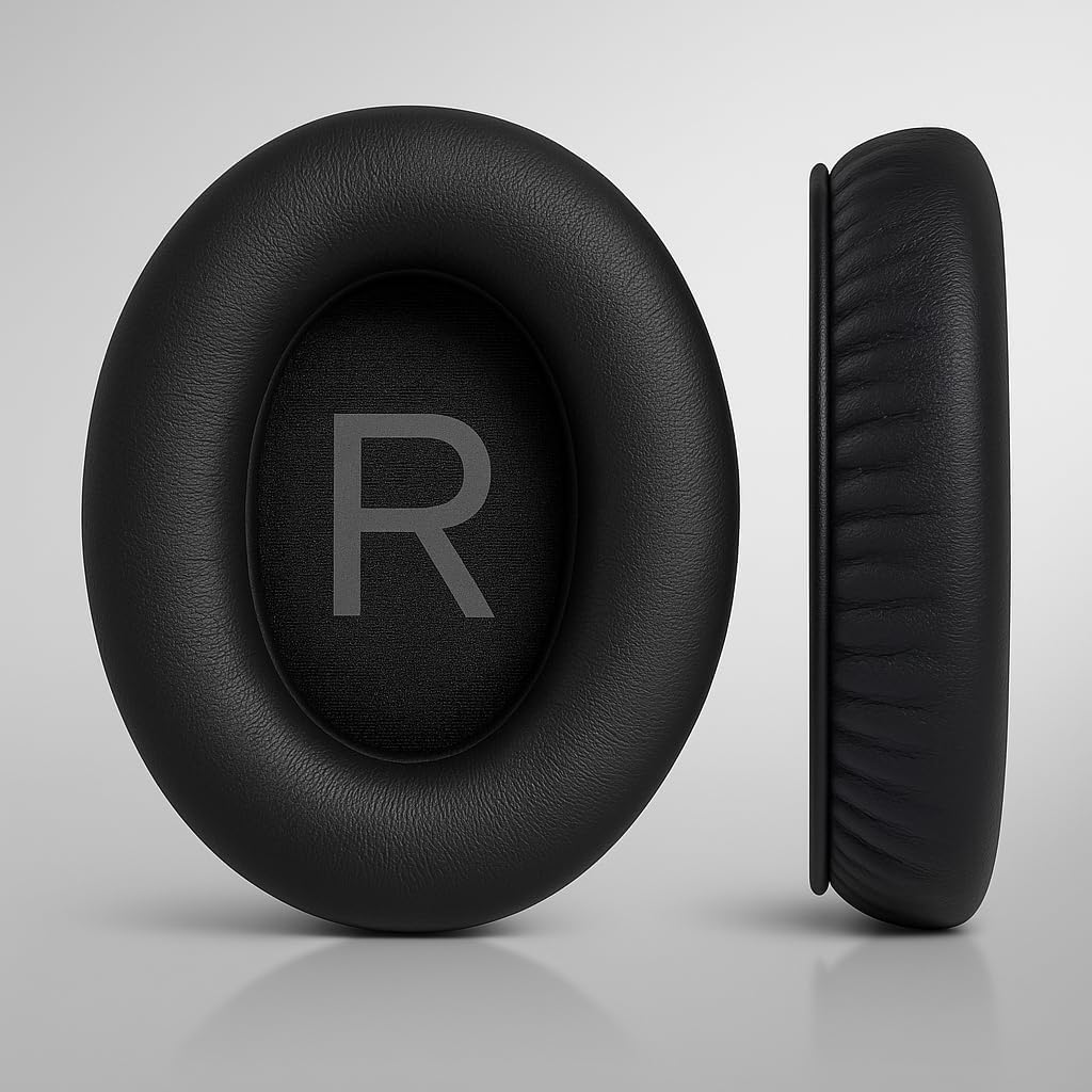 Premium Replacement Ear Pads for Bose Bose QC45– Soft Protein Leather & Memory Foam Cushions – Enhanced Noise Isolation – Easy Installation Kit,Video & Cleaning Cloth (Black)
