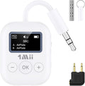 1Mii Bluetooth Transmitter for Airplane, Bluetooth 5.3 Adapter for TV,Airplane Travel Essentials, Aptx Low Latency Wireless Audio Aux for Headphones, Any 3.5mm Jack,Linking 2 Devices (White)