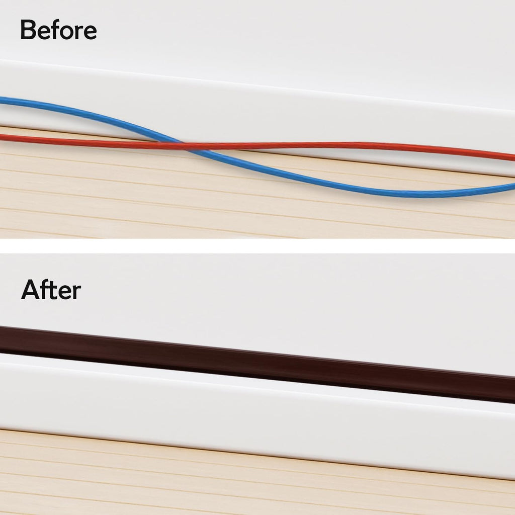 Rubber Bond TV Cord Hider Cable Protector - Strong Self Adhesive Wall Cord Cover Cable Hider - Low Profile Cable Management Wall Cord Concealer Cable Raceway (Dark Brown, 10 Feet)
