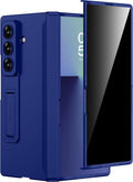 Miimall for Z Fold 7 Case with Privacy Screen Protector, [Military Grade Drop Protection] Built-in Adjustable Kickstand & Magnetic Hinge Protection Shockproof Phone Case for Galaxy Z Fold 7 Navy Blue