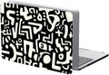 Compatible with MacBook Air 13.3 13.6 Inch Case 2022 2021 2020 2019 Plastic Hard Shell Case Cover,13.3 Pro(A1706/A1708/A1989/A2159/A2289/A2338), Black and White Letters