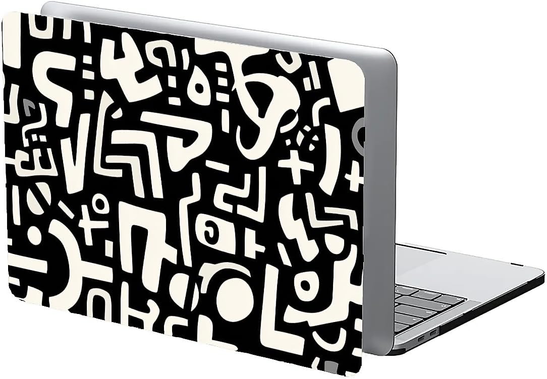 Compatible with MacBook Air 13.3 13.6 Inch Case 2022 2021 2020 2019 Plastic Hard Shell Case Cover,13.3 Air (A1932/A2179/A2337), Black and White Letters