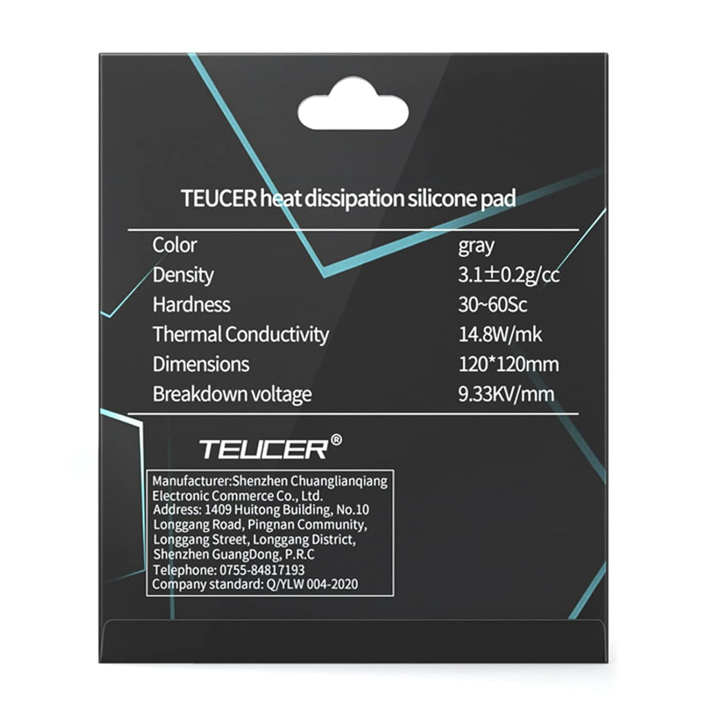 Thermal Pad 14.8 W/mK, 120x120x2mm, Non Conductive Heat Resistance High Temperature Resistance, Silicone Thermal Pads for Laptop Heatsink GPU CPU LED Cooler (2mm)