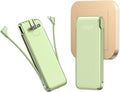 TG90° 10000mah Portable Charger with Built in Cables and AC Wall Plug, Compact Power Bank Portable Phone Charger Battery Pack Compatible with iPhone Android Smart Devices