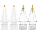 NIUTRENDZ 4 Pack Replacement Tips for Apple Pencil 2nd Generation and 1st Generation Fine Point Metal Tip, Wear-Resistant & Precise Control (1.95mm, White + Clear)