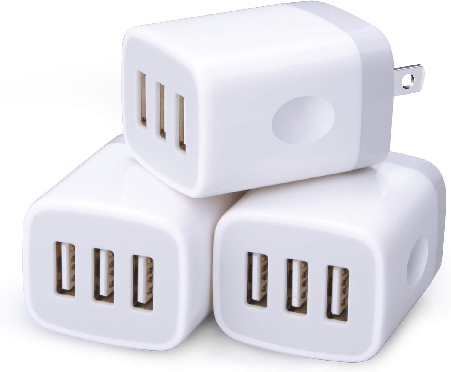 USB Charging Plug, Wall Charger Adapter, Sicodo 3Pack Universal Travel 3.1A 3Muti Port Fast Charging Block Compatible with iPhone 16 15 14 13 12 SE 11Pro,Samsung Galaxy S24 S23 S22 S21 Ultra, Google