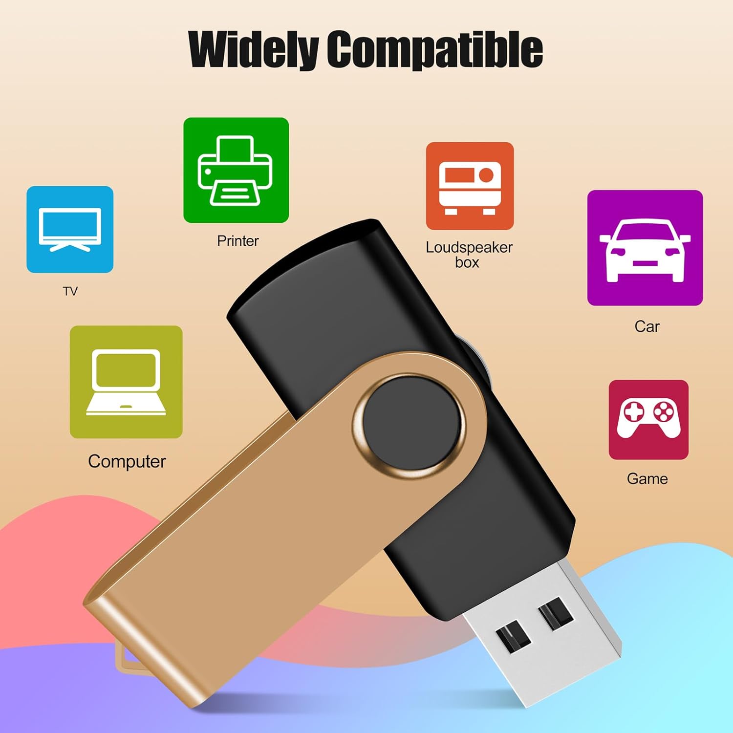 EASTBULL 4GB USB Flash Drive Bulk Thumb Drives 50 Pack with Lanyards USB 2.0 4GB Memory Sticks Zip Drive Pen Drive for Storage and Backup Gold 50PCS