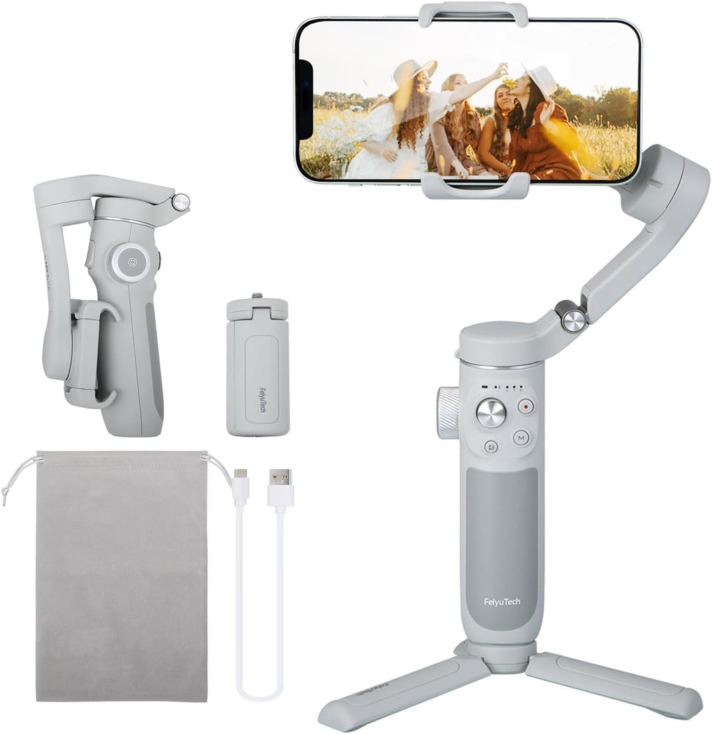 FeiyuTech VB 4SE Gimbal Stabilizer for Smartphone,Foldable Phone Gimbal for Video Recording,Gesture Control,Fit iPhone&Android, iPhone Stabilizer for YouTube,TikTok,Vlog,Live Stream,Max 0.69lb