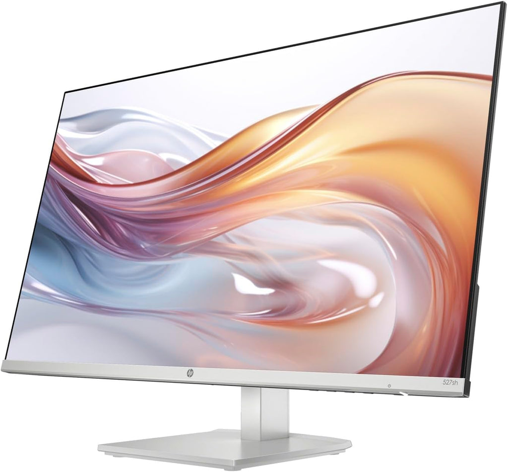 HP Series 5 527sh Monitor (Replaces M27h) 27" 100Hz IPS FHD (1920x1080) 99% sRGB Display, Adjustable Height & Tilt, Flicker Free, Anti-Glare, Black/Silver w/DKZ USB Port Expander (2 Pack)