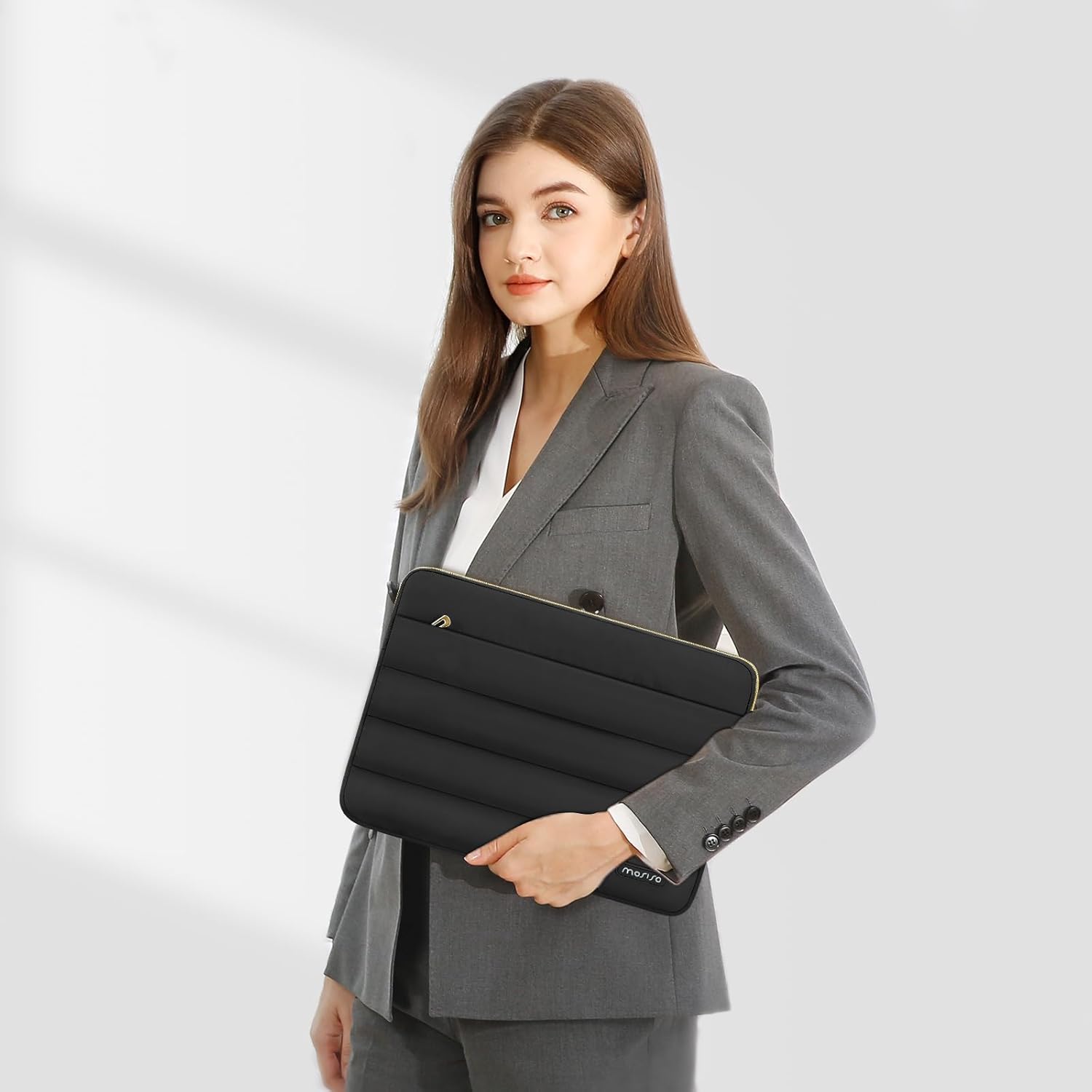 MOSISO 17-17.3 inch Laptop Case, 17.3 inch Puffy Laptop Sleeve Compatible with Dell XPS/HP Pavilion/Ideapad/Acer/Alienware/HP Omen Notebook Computer, Polyester Horizontal Bag with Small Case, Black