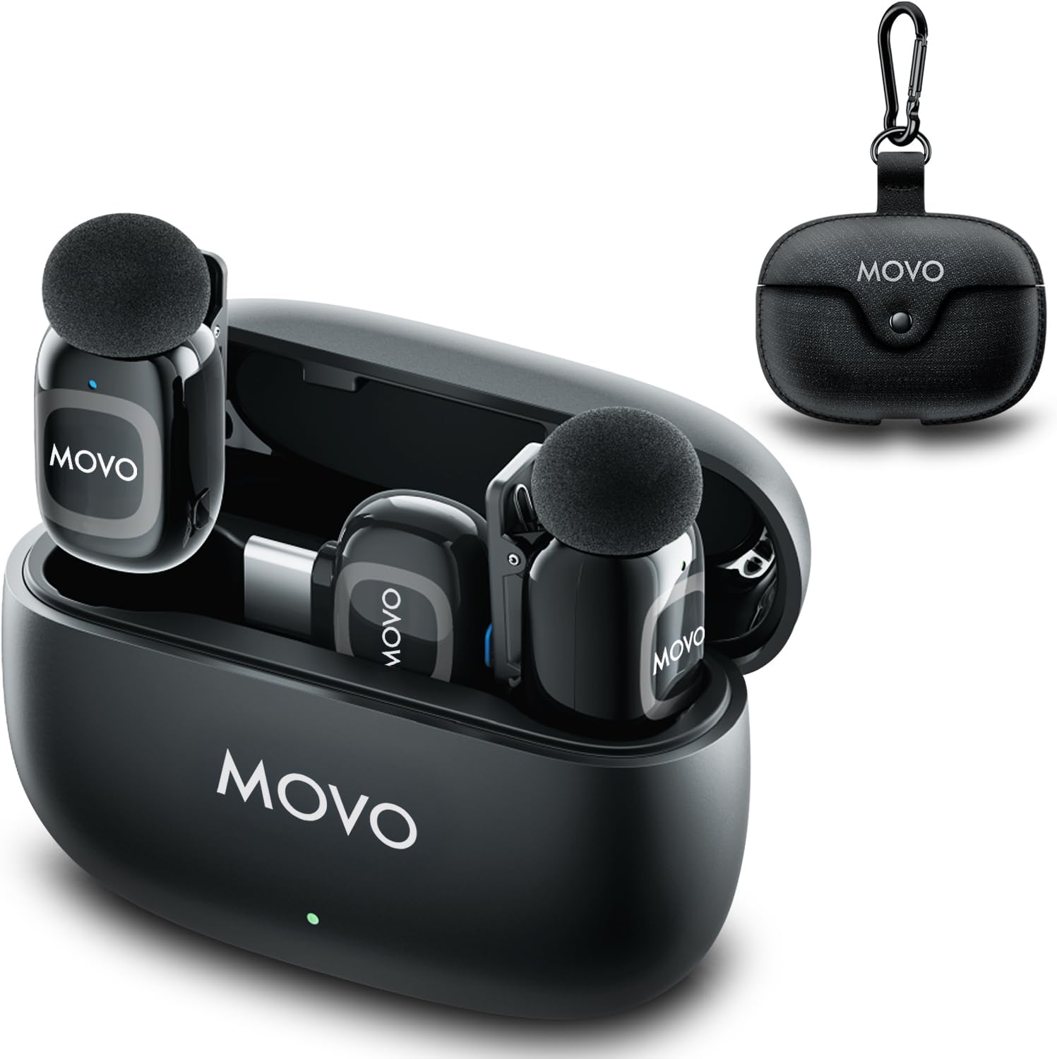 Movo NanoMic Dual USB-C Wireless Microphone for iPhone 15/16 and Up, Android, iPad Pro & Laptops – Wireless Lavalier Mic for USB-C Smartphones & Devices, Great for Vlogging & TikTok