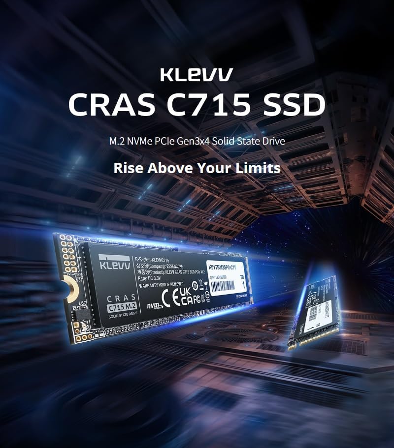 KLEVV CRAS C715 256GB M.2 2280 NVMe PCIe Gen3x4 Laptop & Desktop, up to 3000MB/s (K256GM2SP0-C7T)