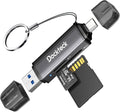 SD Card Reader, Dockteck USB 3.0 Card Reader to Micro SD Card Adapter to SD TF Memory Stick, Dual-Slot OTG Reader for UHS-I SD/Micro SD/SDHC/SDXC/MMC, for MacBook,iPad Pro/Air, iPhone 15, Android