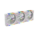 GAMDIAS AEOLUS P2-1203 120mm ARGB PWM Fan (3 Pack, no Hub), Include Reverse Fan Blade x3 & Controller, ARGB Sync, Easy Installation & Cabless Daisy-Chain Design, Silent Operation, Up to 2400RPM, White