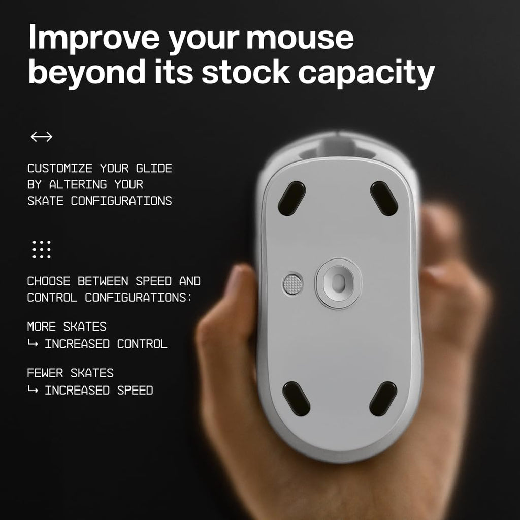 Wallhack PTFE Pill Mouse Skates | Premium Universal Skates for Gaming Mice | Ultra-Smooth Glide on Cloth & Glass Pads | Customize Speed & Control | Fast, Easy to Apply | Black 7mm x 14mm