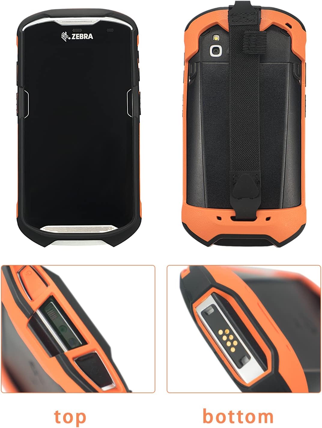 LANADO Protective Case Cover with Handstrap Rugged Boot Carrying Case for Zebra TC51 TC510K TC52 TC56 TC57 Rugged Bumper Case Armor Designed for Zebra Protection Tough Shock Proof,Orange