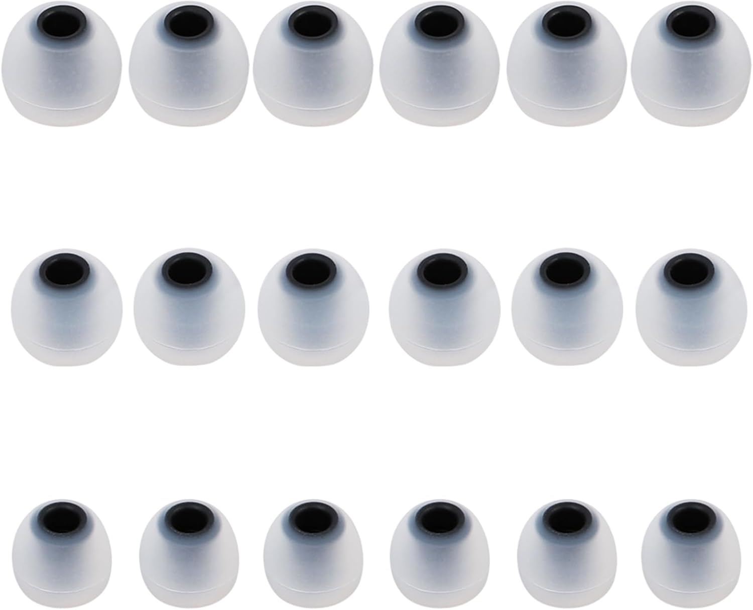 Silicone Replacement Earbud Tips Earbud Covers Fit for in-Ear Headphones (Inner Hole 3.8mm -5.1mm) Earbud Replacement Tips Earbud Rubber Tips 9 Pairs S/M/L, transparent/Black