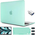 CISSOOK Compatible with MacBook Air 13.6 Inch 2025 2024 2022 Model A3240 A3113 A2681, Plastic Hard Shell Case with Keyboard Cover USB Adapter for MacBook Air 13 M4 M3 M2 Chip, Frosted Green