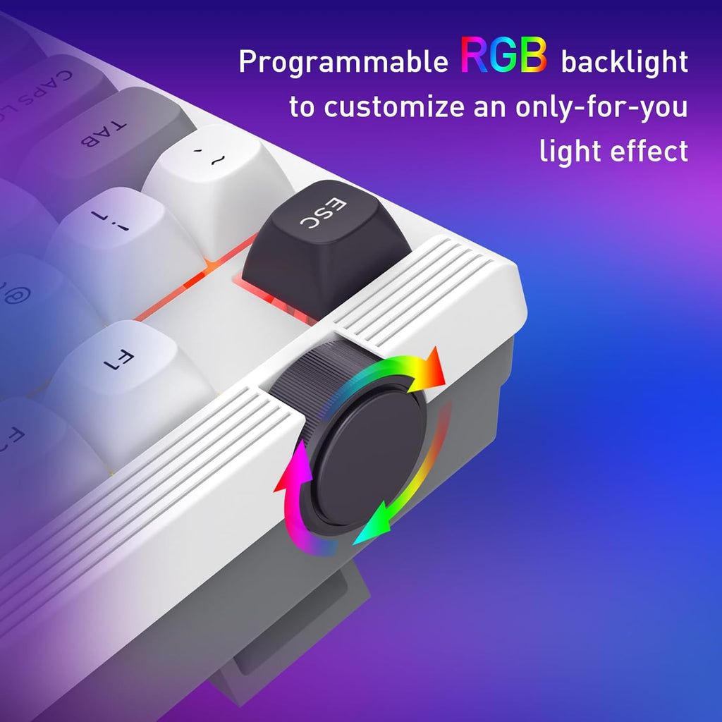 Redragon K729 PRO 80% Wireless Gasket RGB Gaming Keyboard, 3-Mode TKL Mechanical Keyboard w/Knob Control, Mix-Color PBT Keycaps, Hot-Swap South-Facing Socket & 5-Layer Dampener, Custom Silent Switch