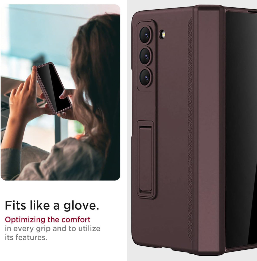 Miimall for Fold 6 Case with Privacy Screen Protector, Z Fold 6 Phone Case Stand, Heavy Duty, Full-Body Magnetic Hinge Protection Shockproof All-Inclusive Cases for Galaxy Z Fold 6 Wine Red