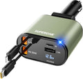 【Upgraded】 SUPERONE Retractable Car Charger 4 in 1, Fast Car Phone Charger with Cord 2.6ft, USB C and Apple Car Charger Adapter, Compatible with iPhone 15/15 Pro Max/14/13/12/11, Galaxy, Pixel