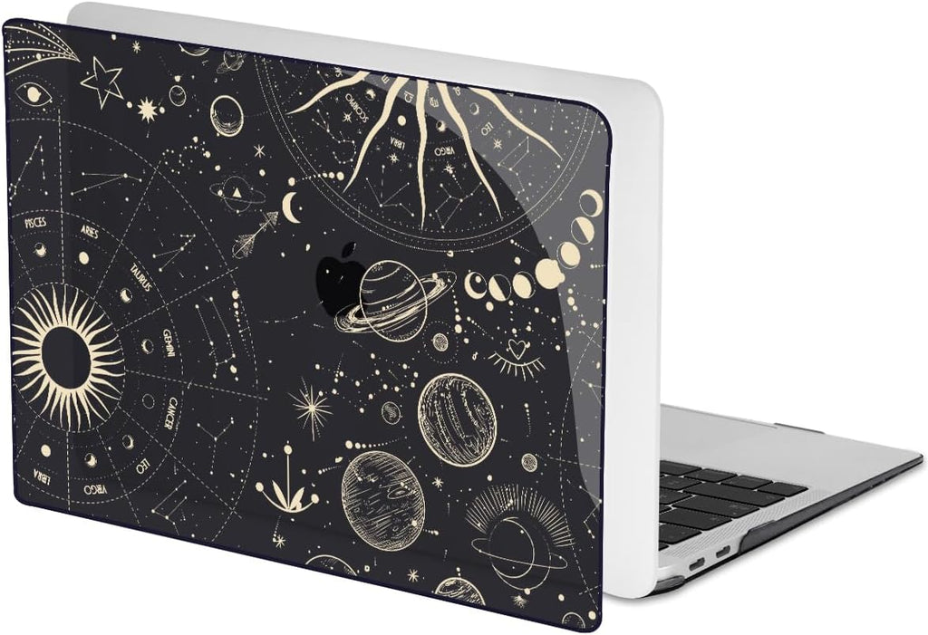 Compatible with MacBook Pro 13 inch Case 2022 2021-2016 A2338 M2/M1 A2251 A2289 A2159 A1989 A1706 Model, Pattern Plastic Hard Shell Keyboard Cover Screen Film Webcam Cover, Constellation