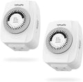 TiFFCOFiO Indoor Mechanical Outlet Timer, 3 Prong Timers for Electrical Outlets, 24-Hour Programmable Plug in Christmas Light Timer, ETL Listed (2 Pack)