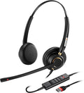 Arama USB Headset with Microphone for PC, Computer Laptop Headphones with Noise Cancelling Mic & Audio Controls for Home Office Business Skype UC Webinar Zoom