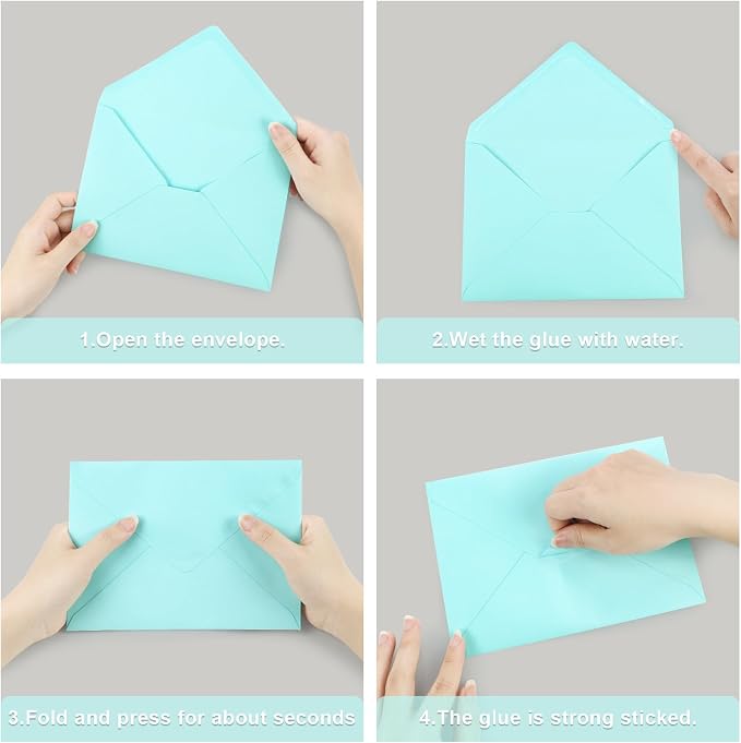 200 Pack A7 Envelopes, Light Blue Greeting Card Envelopes Self Seal, 5.24 x - Image 6