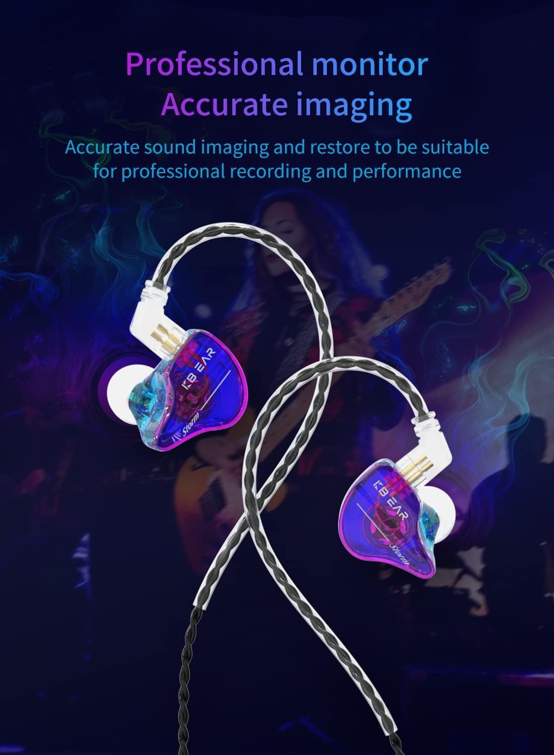 KBEAR Storm USB Type C Headphones for for Samsung Galaxy s23 s22 s21 s20 Ultra Wired Earbuds in Ear Headphones, Hi Res Detachable OFC Silver-Plated Cable