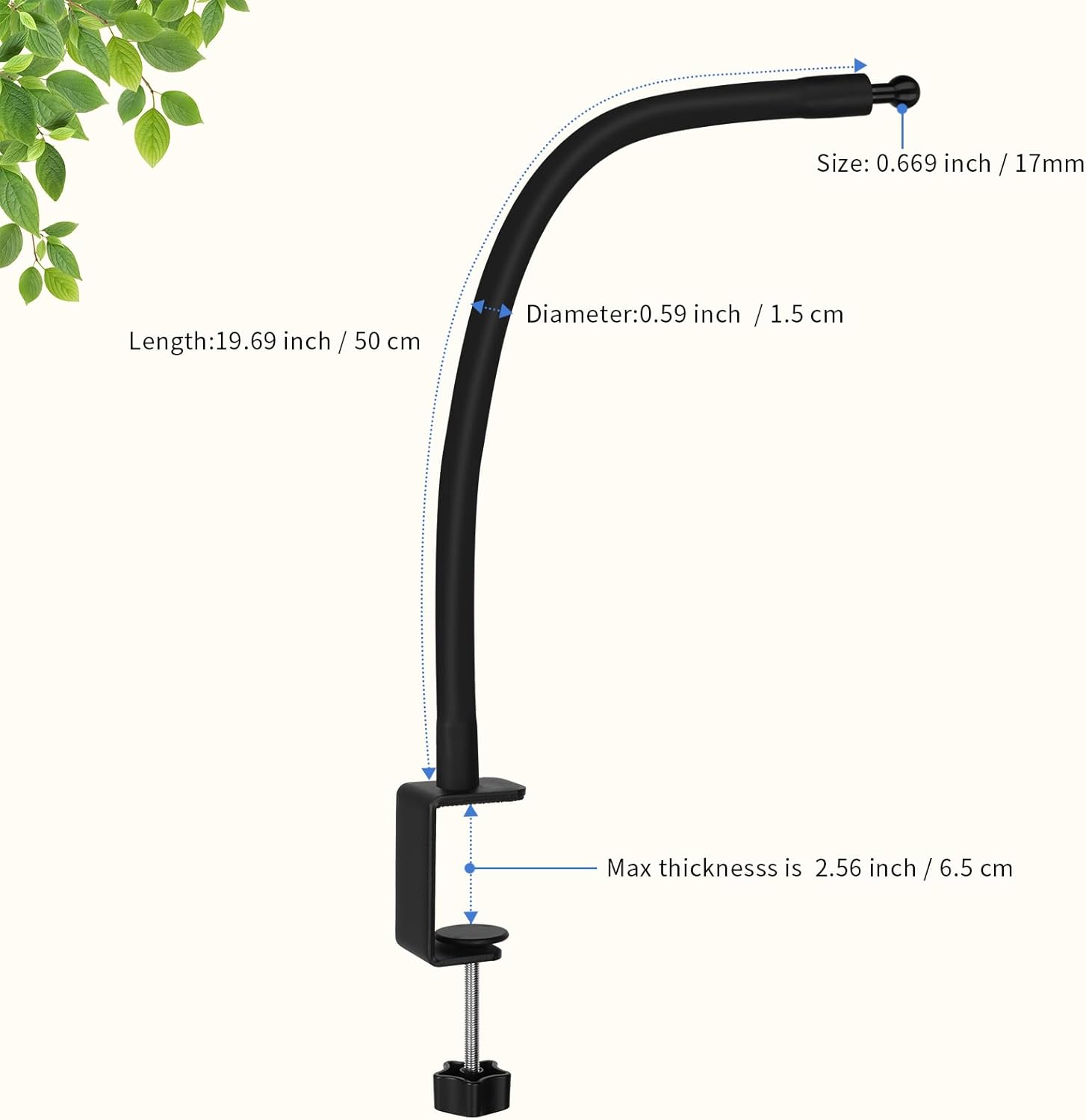 Tablet Stand Holder,Gooseneck Desktop iPad Mount for Table/Bed/Lectern/Kitchen,19.7" Flexible Adjustable Arm,Compatible with 4.7~12.9" iPad/iPhone/Nexus/LG G Pads/e-Reader/Kindle/Switch/Galaxy Tabs