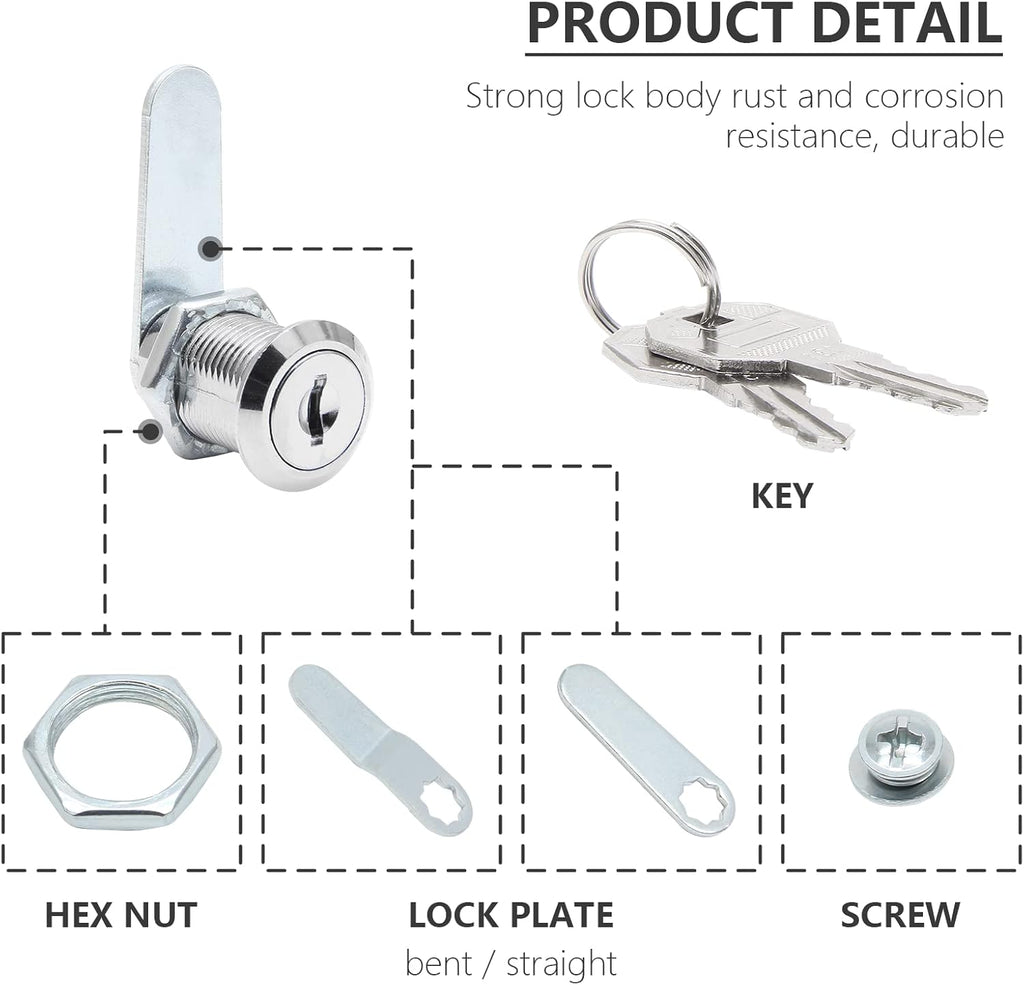 Uenhoy 6 Pack Cam Locks Keyed Alike, 1" (25mm) Cam Lock Set for Drawers Mailbox Tool Box RV, File Cabinet Locks with Keys