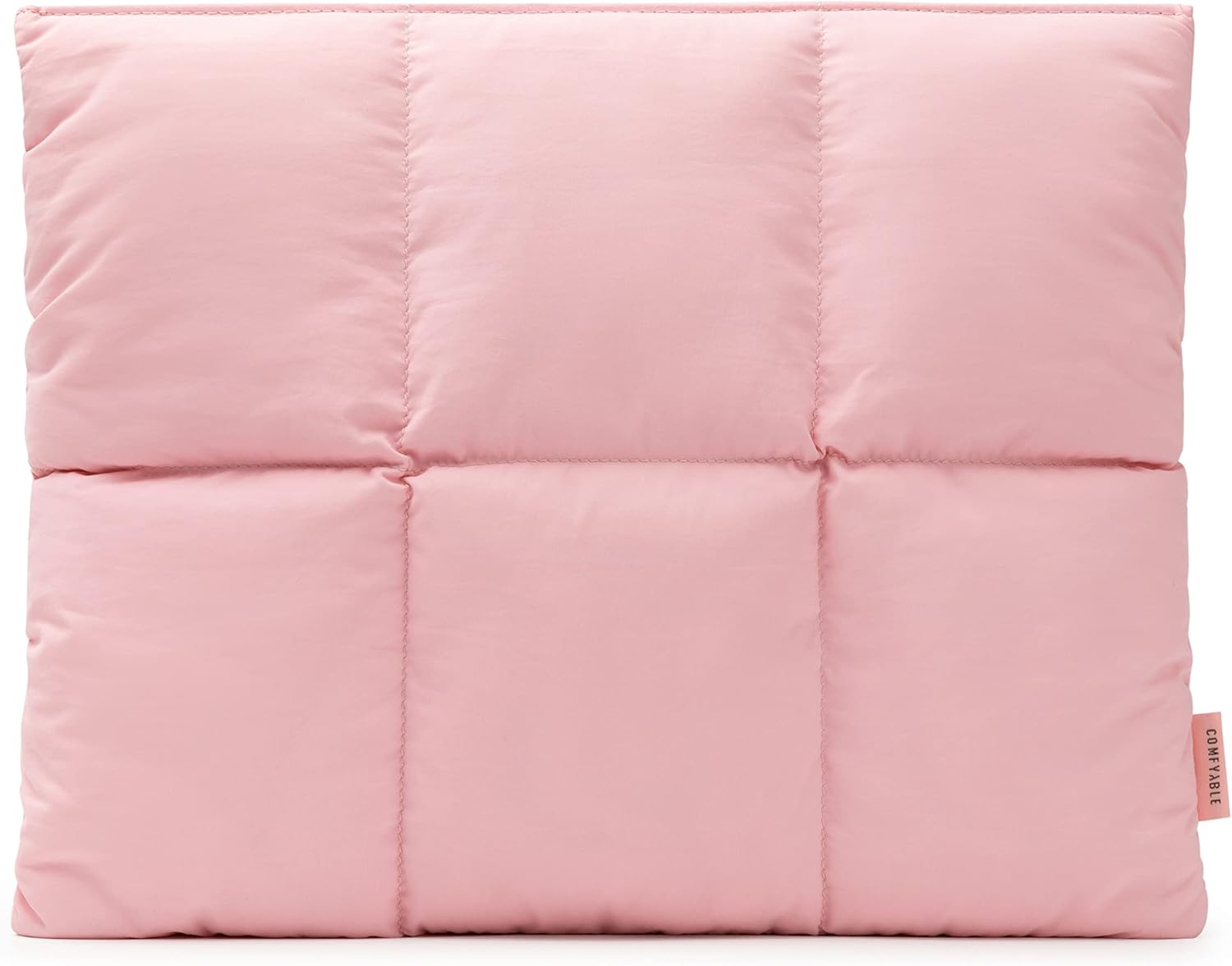 Comfyable Puffy Laptop Sleeve 15 Inch 16 Inch, Quilted Puffer Laptop Carrying Case for Women, Pillow Pouch Compatible for MacBook Air 15 in M4 2025 & MacBook Pro 16 in M4 2024, Pink