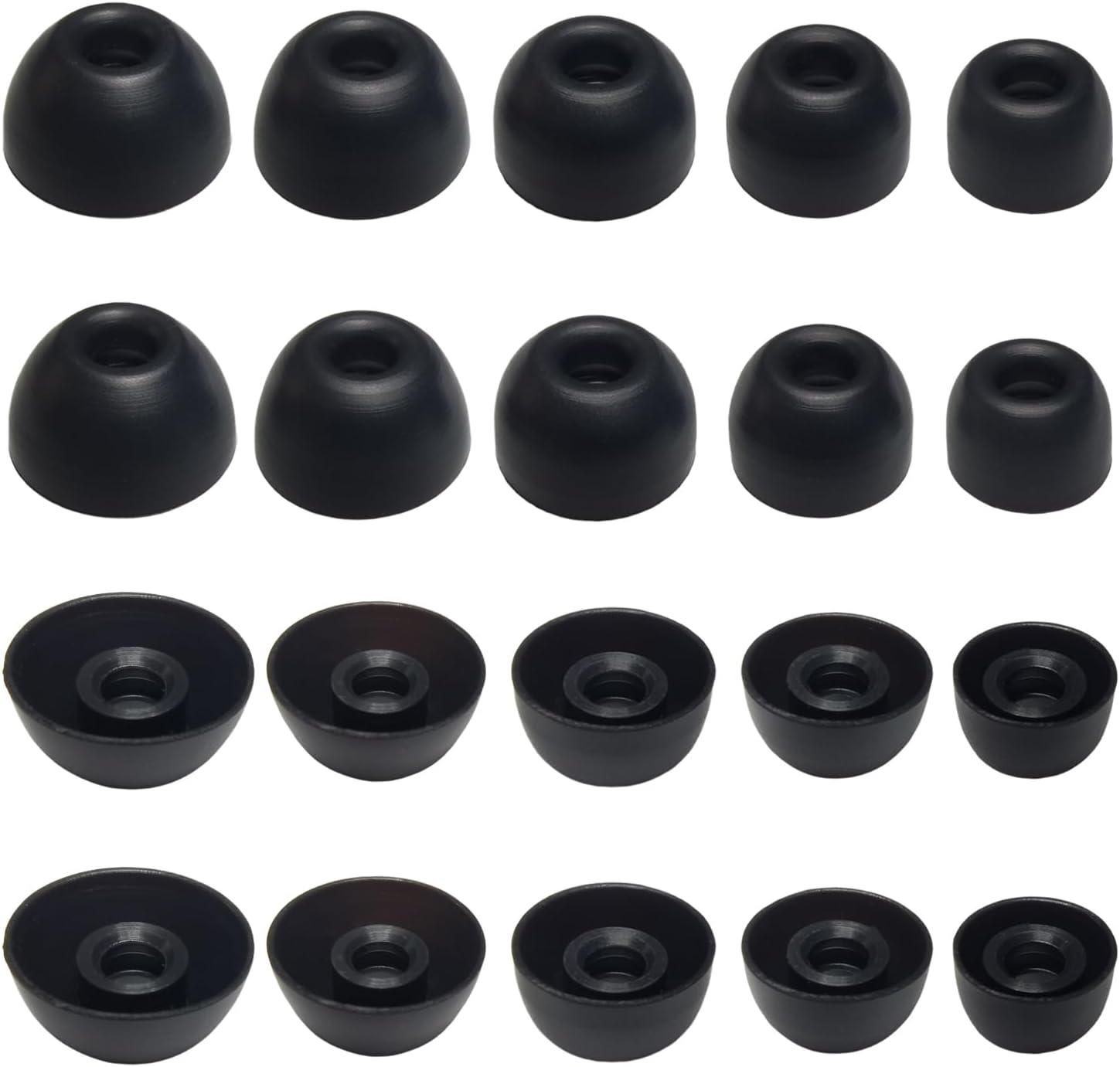 Silicone Earbuds Tips for Powerbeats Pro2 Replacement Ear Tips 10 Pairs XL/L/M/S/XS - Compatible with Beats Studio Buds/Beats Fit Pro/Solo Buds, Black