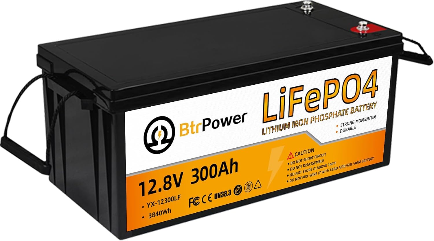 12V 300Ah Lithium Battery LiFePO4 Deep Cycle Battery,200A BMS,Up to 15000 Cycles,Perfect for RV, Home Storage,Marine,Solar Power System and Outdoor Camping.