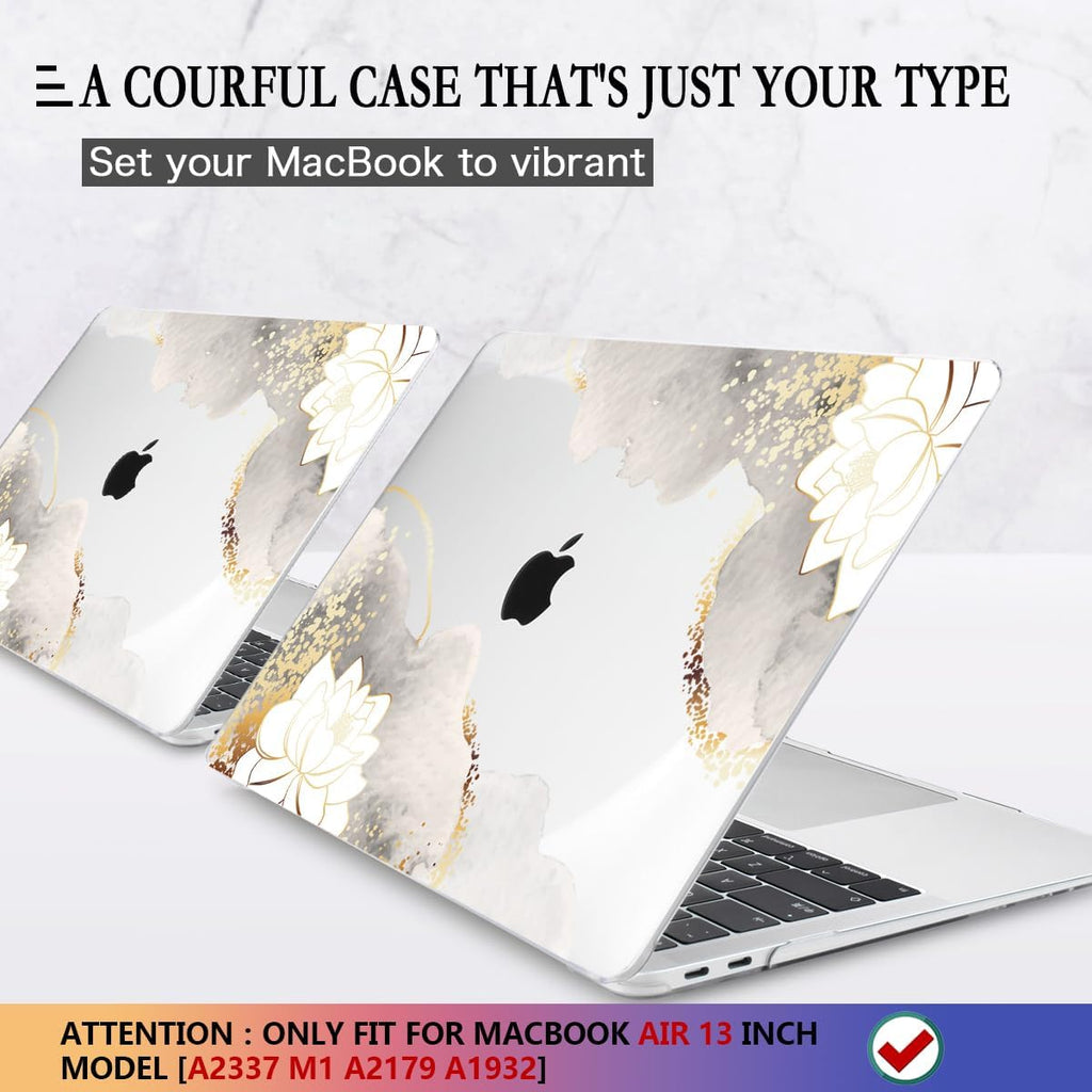 CISSOOK Compatible with MacBook Air 13 inch Case 2021 2020 2019 2018 2022 Release Model: M1 A2337 A2179 A1932, Floral Hard Shell Case Cover for MacBook Air 13 inch with Retina Display and Touch ID