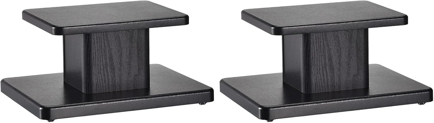 MECCANIXITY Wood Speaker Stands, 2 Pack 5.9 Inch (15cm) Universal Speaker Stand Hollowed Bases Enhanced Audio Listening for Home Theaters Cinema