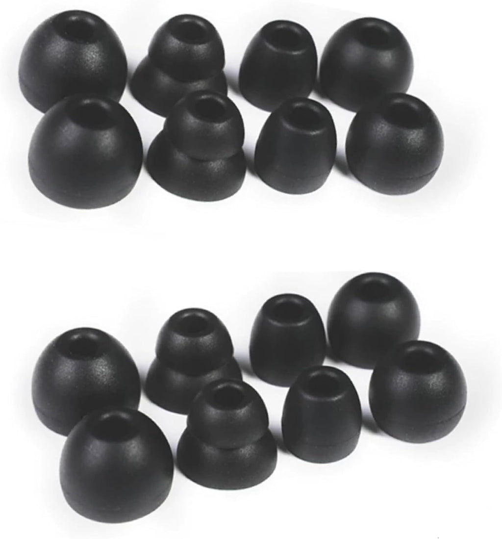8 Pairs Replacement Silicone Earbuds Tips for Powerbeats Pro & Beats Flex/BeatsX Headphones, 4 Sizes Soft Flexible Noise Reduction Eartips Compatible with Beats Flex Earbuds Replacement Tips (Black)